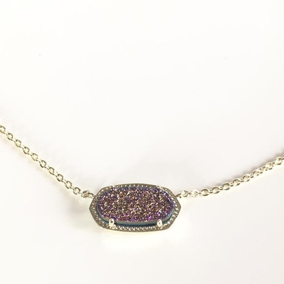 Kendra Scott Gold or Silver Elisa Multi Color Drusy Quartz Necklace - Picture 3 of 11